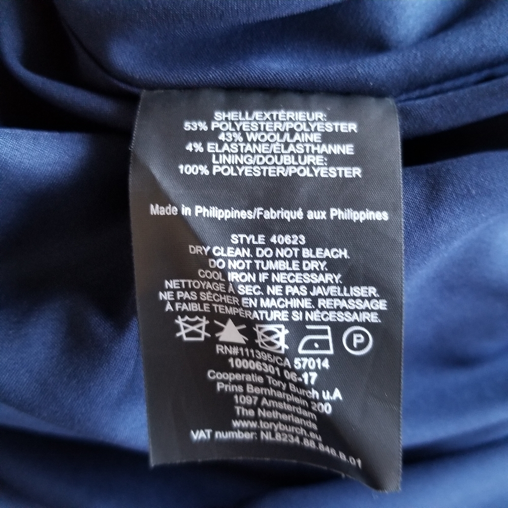 Tory Burch Navy Blue Bow Midi Dress - Picture 12 of 13